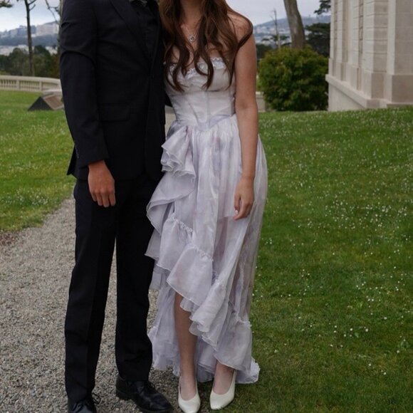 PoshPose Iridescent Ruffle Gown – Off-Shoulder Fairycore Princess Dress - Picture 8 of 8